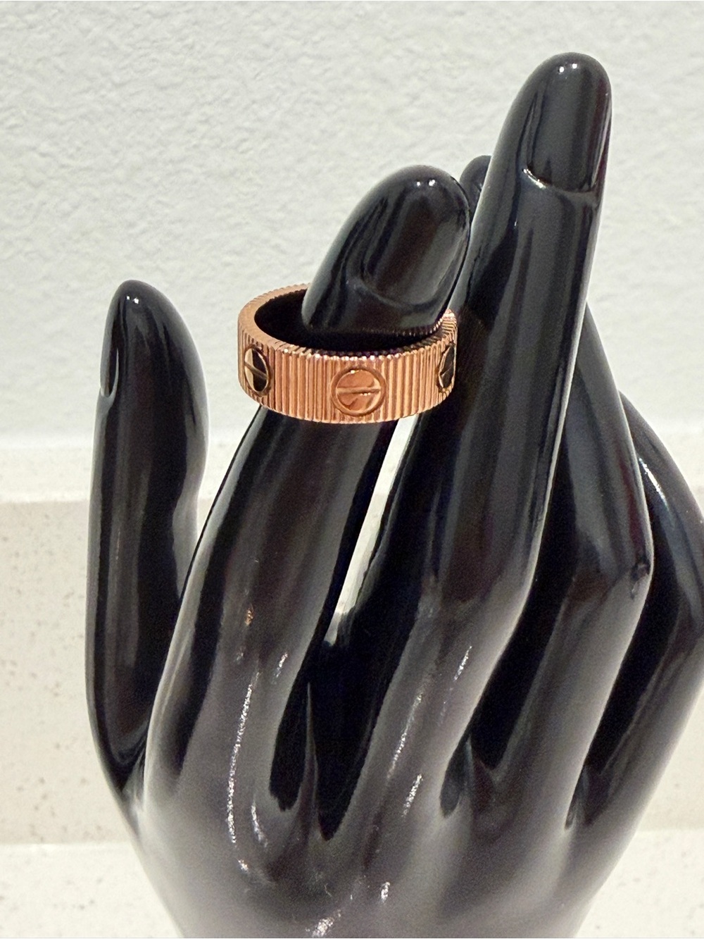 Rose Gold Screw Motif Band - Warm Rose Tone